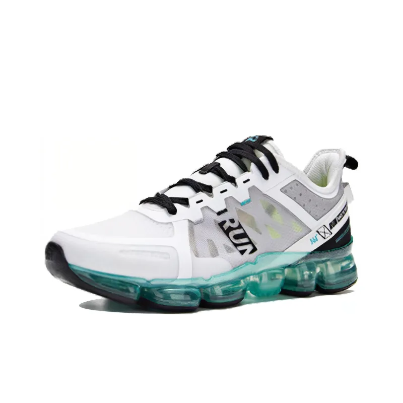 361° Cushioned Slip Resistant Low Top Running Shoes Men's White Green-2