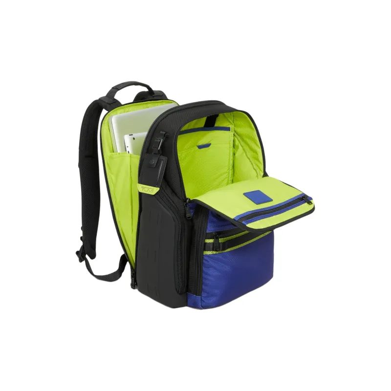 TUMI Leather Backpack Unisex Blue-4