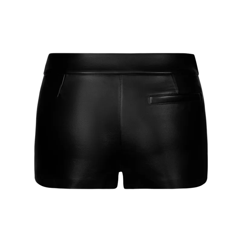 ANN ANDELMAN Leather Short Skirts Women's Black-1