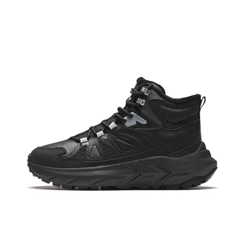 Anta Cushioning Wear-Resistant High-Top Outdoor Shoes Women's Black