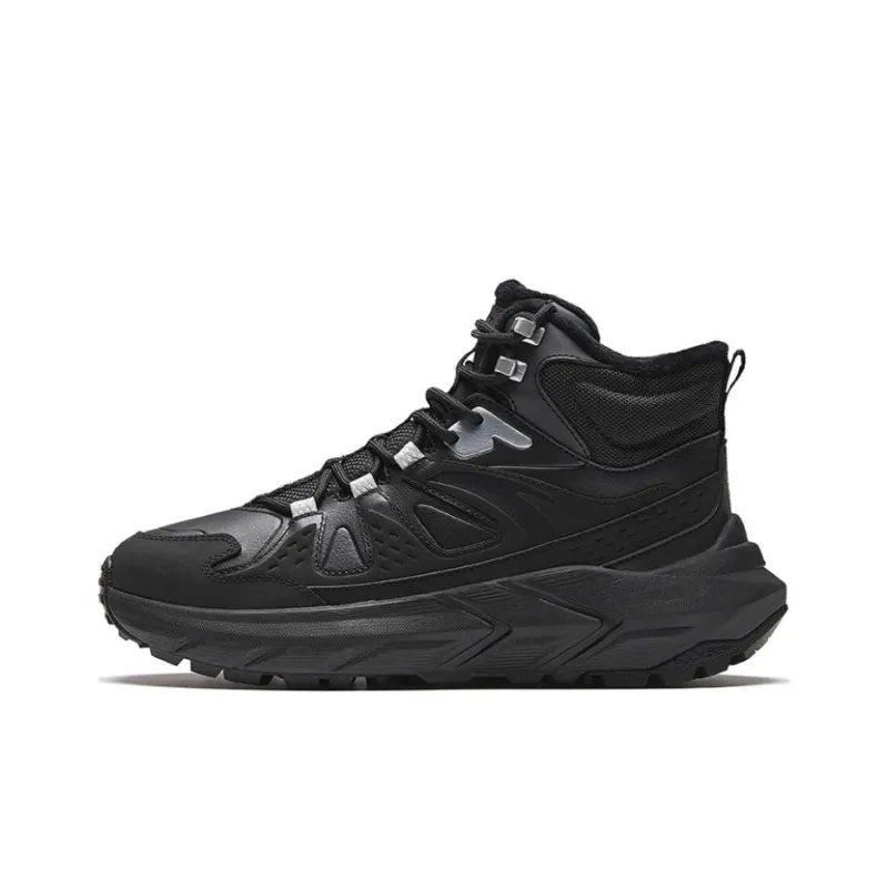 Anta Cushioning Wear Resistant High Top Outdoor Shoes Women's Black-0