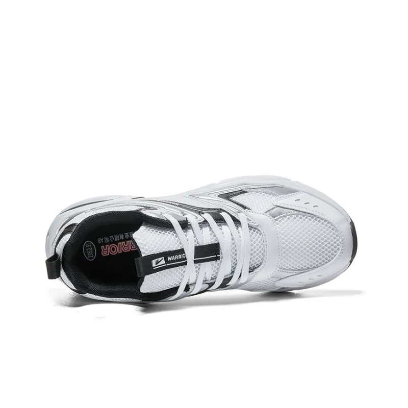 Warrior Cushioned Anti Slip And Wear Resistant Lightweight Low Top Casual Shoes Unisex White Black Silver-3
