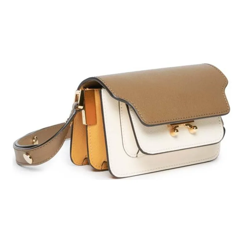 MARNI Trunk Colourblock Foldover Top Shoulder Bag-1