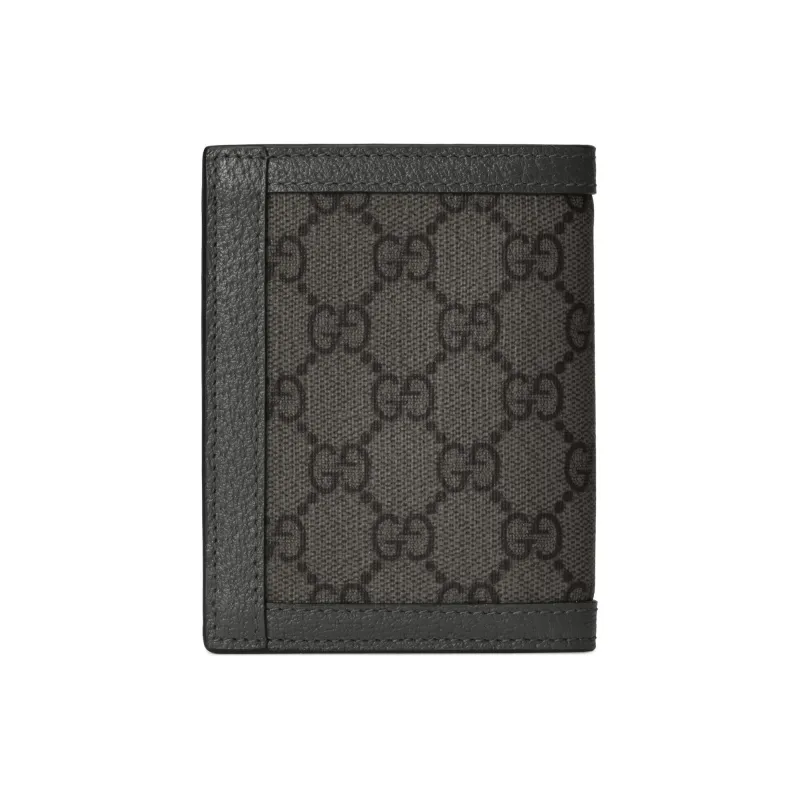 GUCCI Ophidia Supreme Canvas With Leather Wallet Men's Gray & Black-2