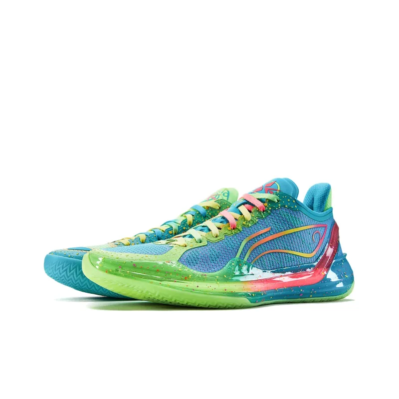 LiNing Blade 4V2 Poisonous Frog Cushioned Wear-Resistant Lightweight Low-Top Basketball Shoes Men's Turquoise-2