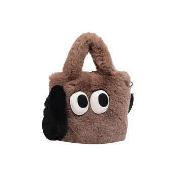 Bywhich Plush Shoulder Bag Handbag Crossbody Bag Regular Women's White/Brown