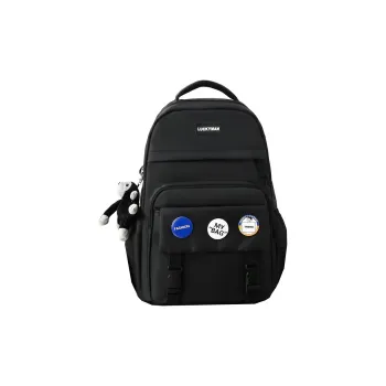GEERDUN Nylon Large Capacity Backpack Unisex Black