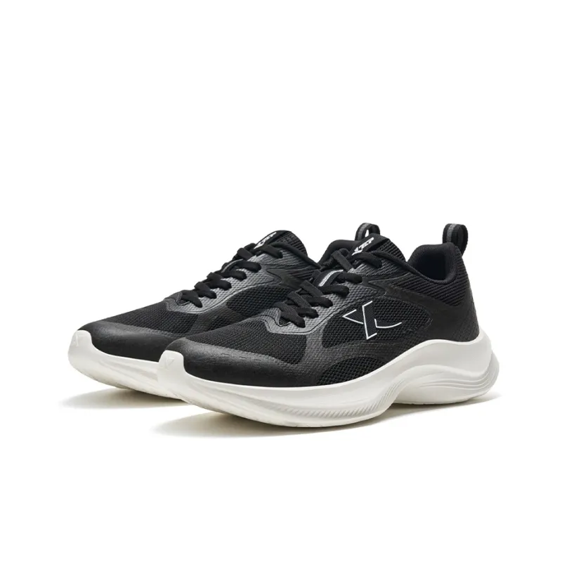 XTEP Feather Running Shoes Men Low Top Black/Sail White-4