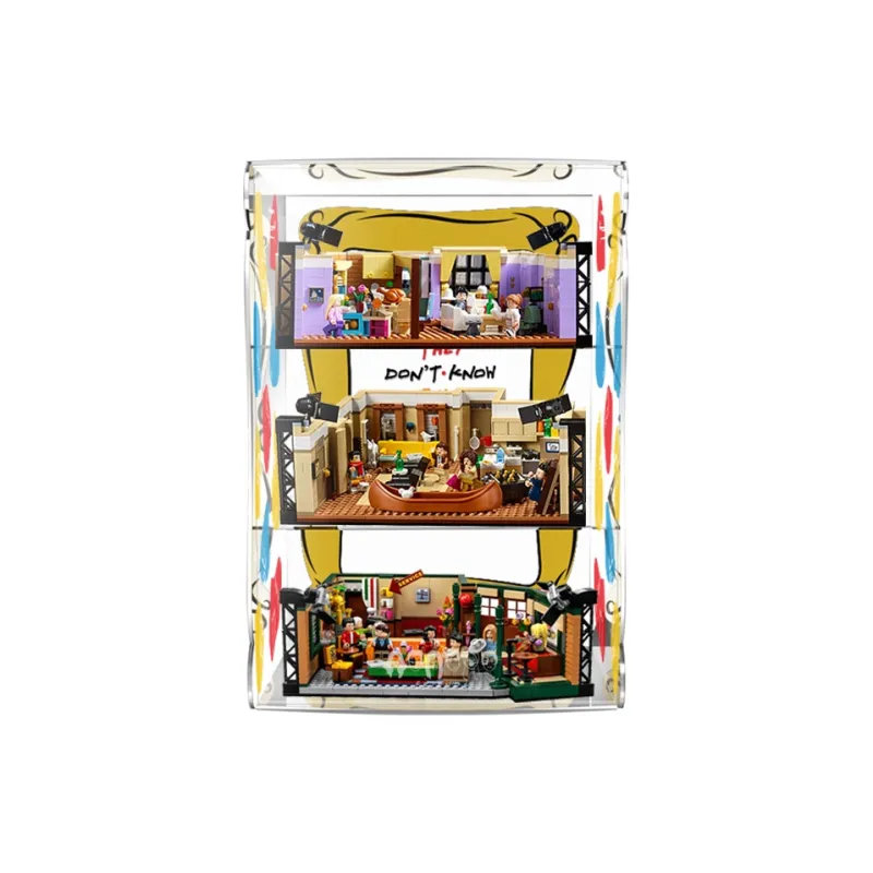 KGBOX Building Block 10292 'Friends' Apartment Figure Transparent Display Case Coffee Shop Acrylic Model Accessories-6