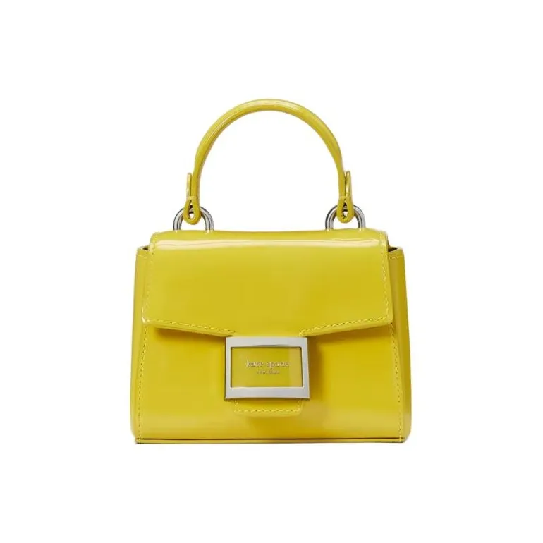 Kate Spade Katy Patent Leather Handbag Shoulder Bag Crossbody Bag Women's Yellow Green-0