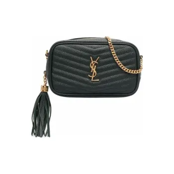 SAINT LAURENT Calfskin Shoulder Bag, Crossbody Bag Women's Dark Green