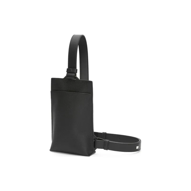 LOEWE Grained Calfskin Fanny Pack Sling Bag Crossbody Bag Men's Black-2