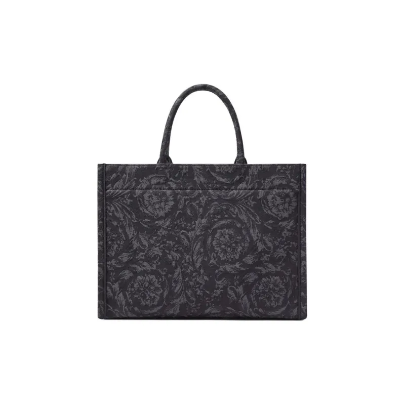 VERSACE Nylon Tote Bag Shopping Bag Shoulder Bag Crossbody Bag Handbag Women's Black-2