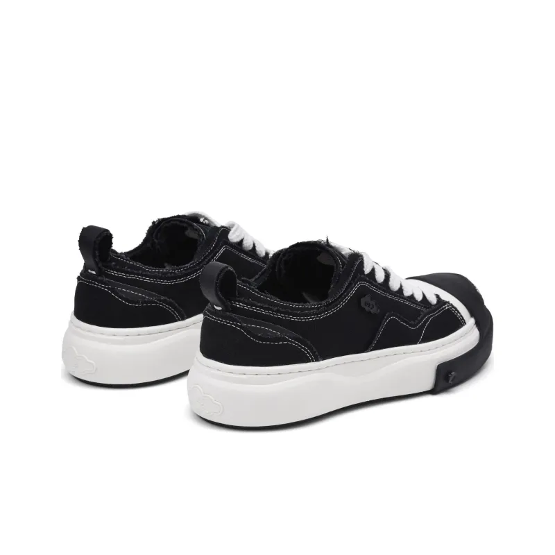 UNNAMED FORCES Cloud Summer Breathable Height Increasing Low Top Canvas Shoes Unisex Black-3