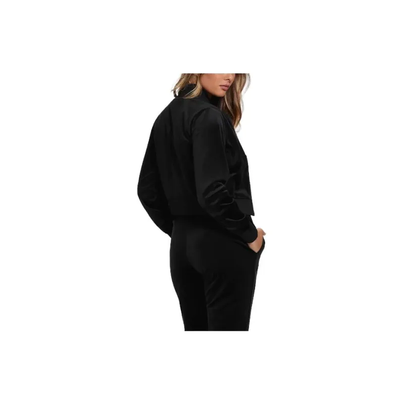 GUESS Eco Couture Full-Zip Sweatshirt Jackets Coats Women's Black-1