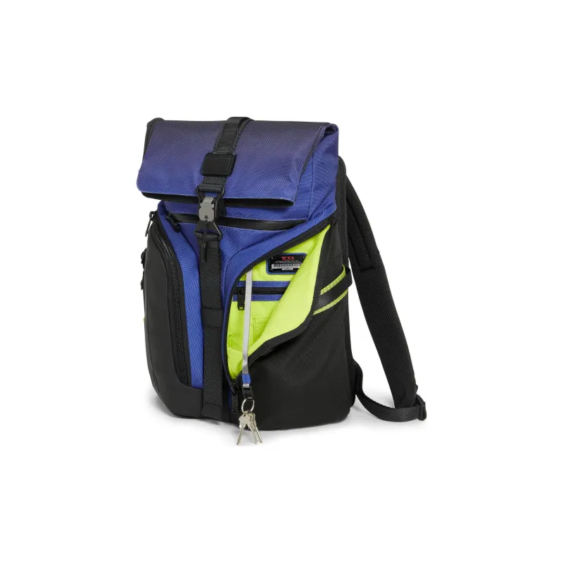 TUMI Leather Backpack Unisex Blue-2