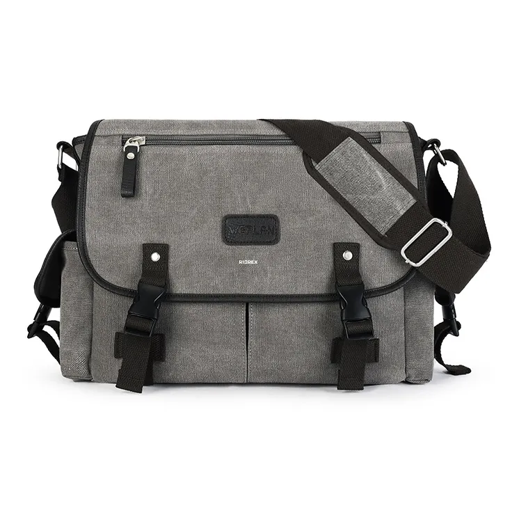 RIOREX Canvas Messenger Bag Canvas Bag Shoulder Bag Crossbody Bag Regular Unisex Multicolor-19