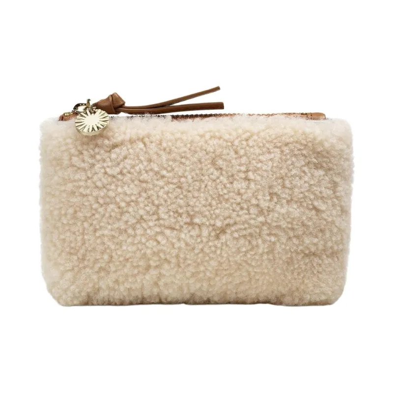 UGG Sheepskin Coin Purse Small Size Unisex Ecru-0