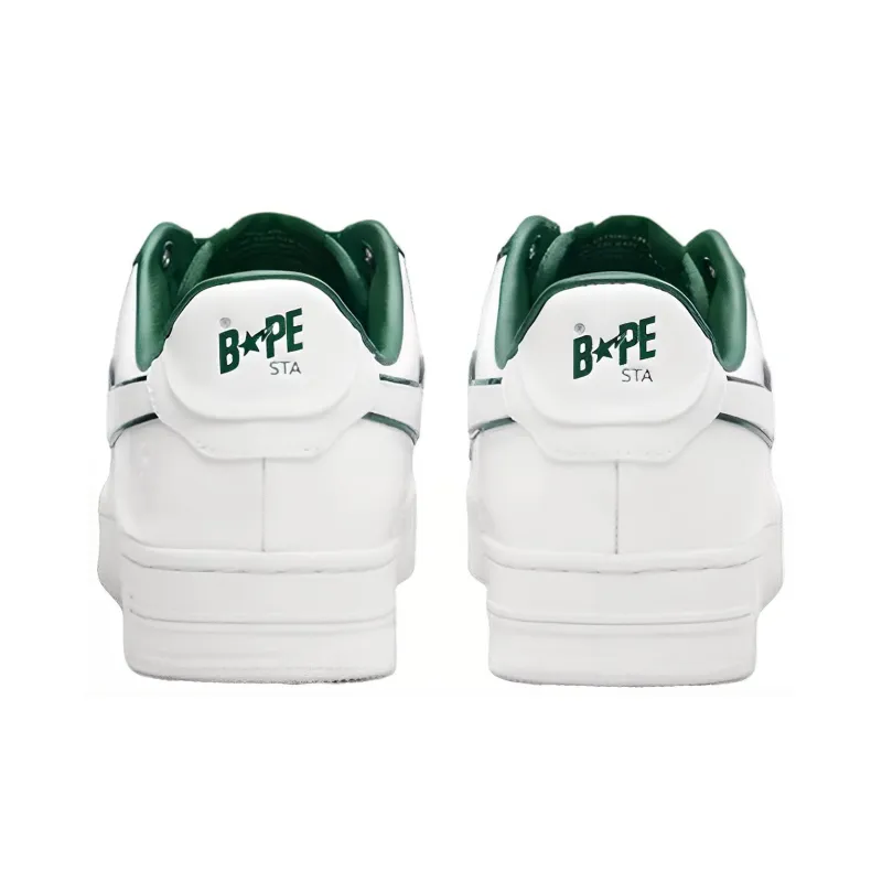 BAPE A BATHING APE Bape Sta Patent Leather White Green-3