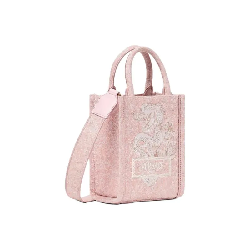 VERSACE Nylon Tote Bag Shopping Bag Shoulder Bag Crossbody Bag Handbag Mini Women's Pink-1
