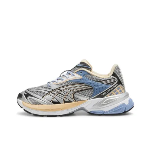 PUMA Velophasis Phased Slip Resistant Low Top Casual Shoes Unisex Silver Blue