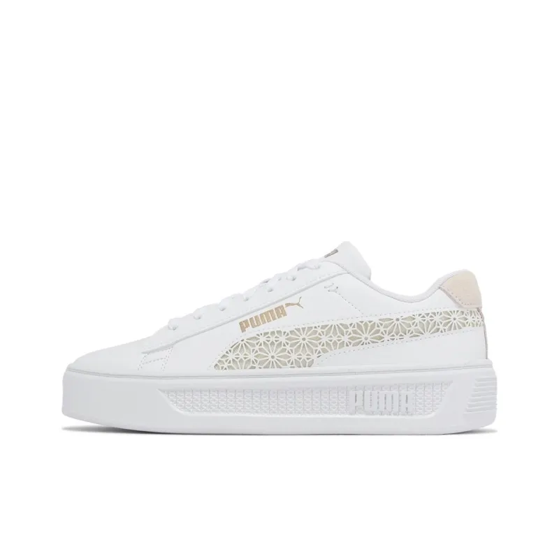 PUMA Smash Platform V3 'Laser Cut White Pristine Gold' Women's-0