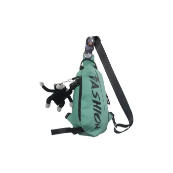 Techson Nylon Shoulder Bag, Crossbody Bag Trumpets Unisex White/Black/Yellow/Green
