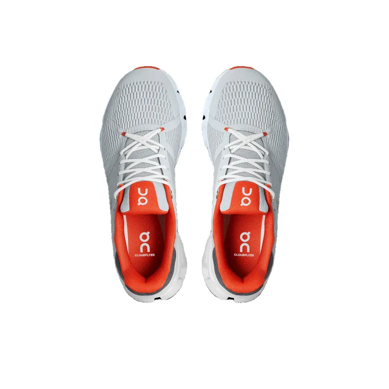 On Cloudflyer Wear resistant And Lightweight Low Top Running Shoes Men's Gray Orange-3