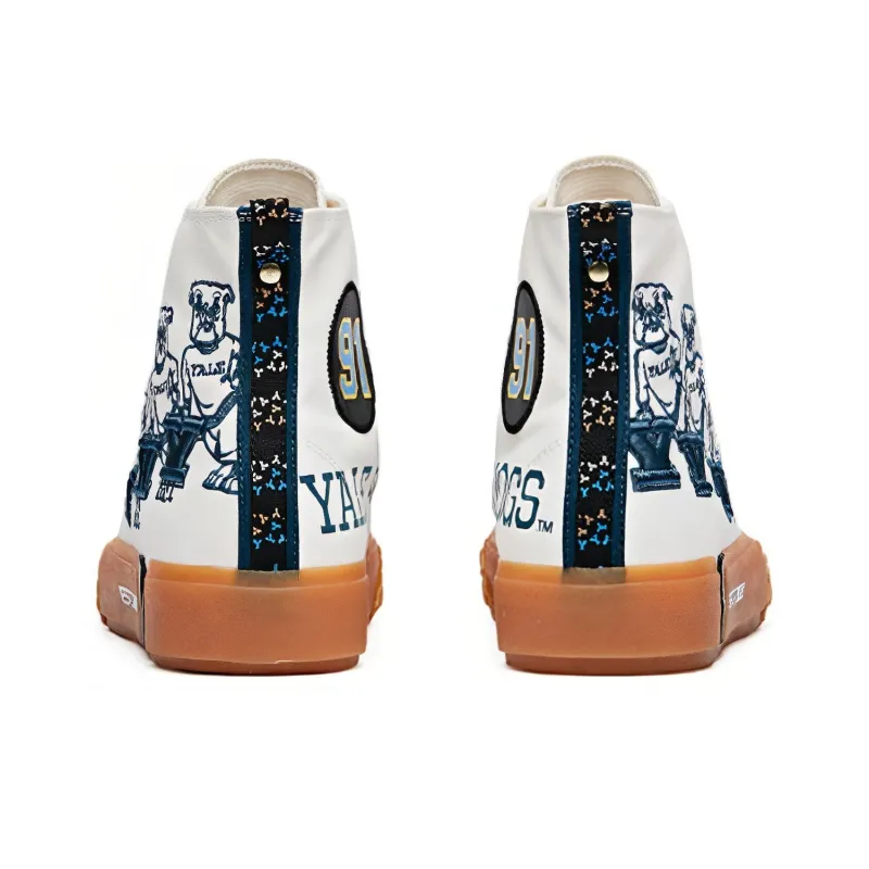 YELU x Anta Durable Breathable High Top Canvas Shoes Men's White-3