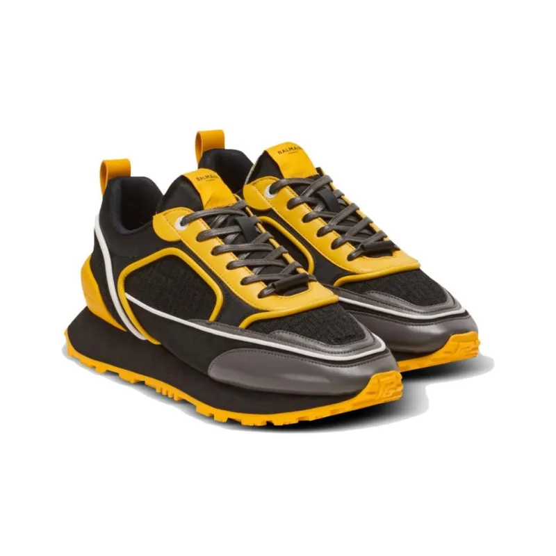 BALMAIN Racer Low-Top Casual Shoes Men's Black-1