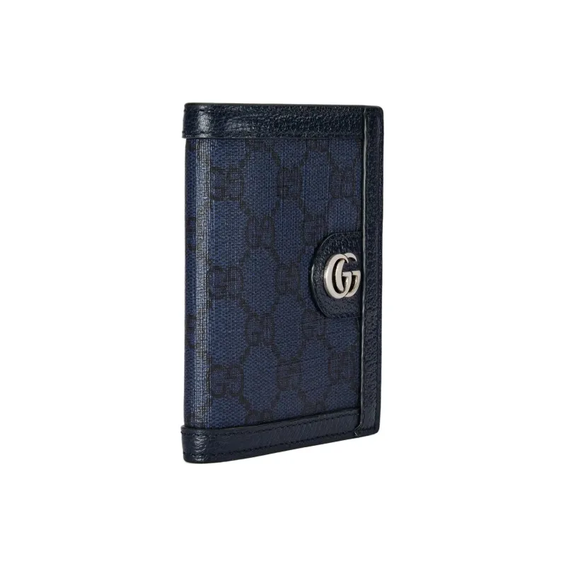 GUCCI Ophidia Supreme Canvas With Leather Wallet Men's Blue & Dark Blue-1