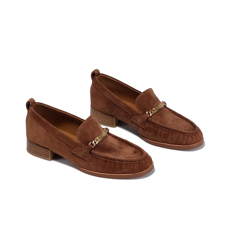 BELLALILY Loafers Women's Brown, Gray-8
