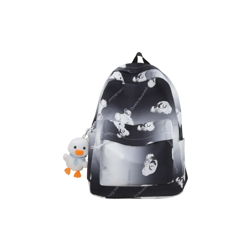 Deli Bear Nylon Backpack Regular Women's Black/Gray/Yellow/Green-4