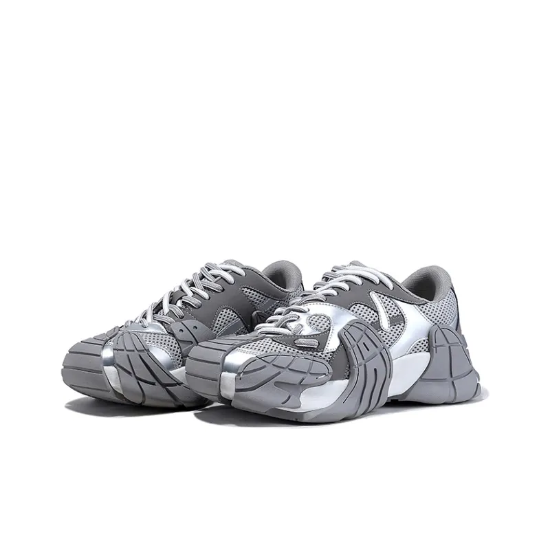 BELLALILY Anti Slip And Wear Resistant Height Increasing Low Top Chunky Sneakers Women's-2