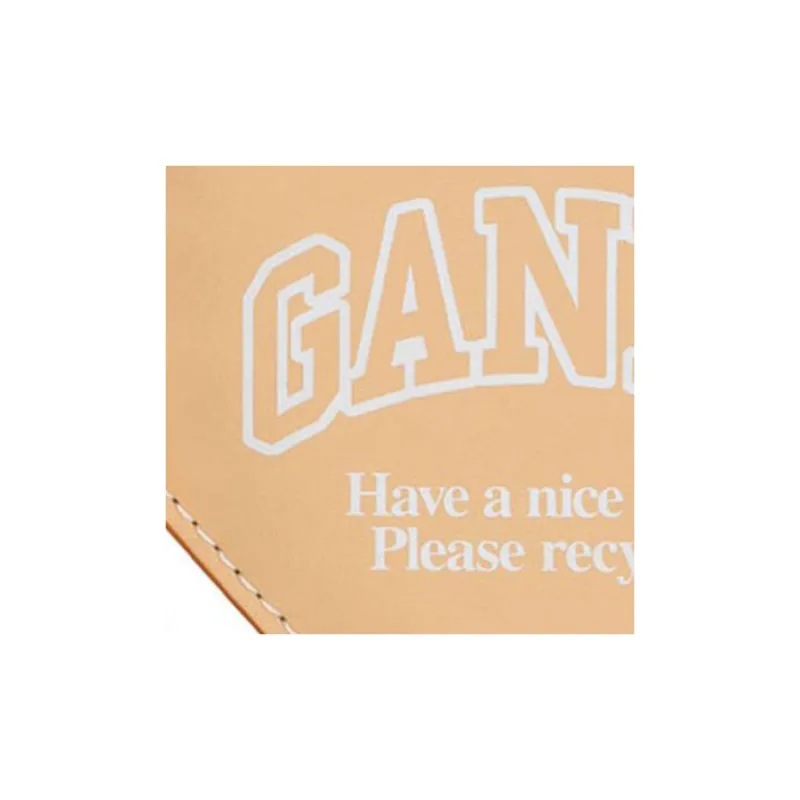 GANNI Recycled Leather Wallet Women's Beige-2