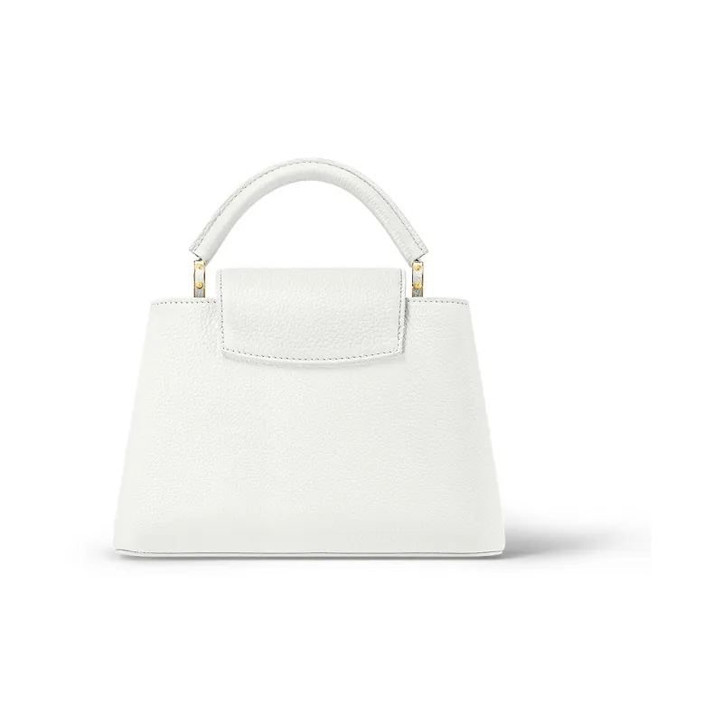 LOUIS VUITTON Capucines Taurillon Leather Handbag Detachable Shoulder Bag, Crossbody Bag Women's Snow-3