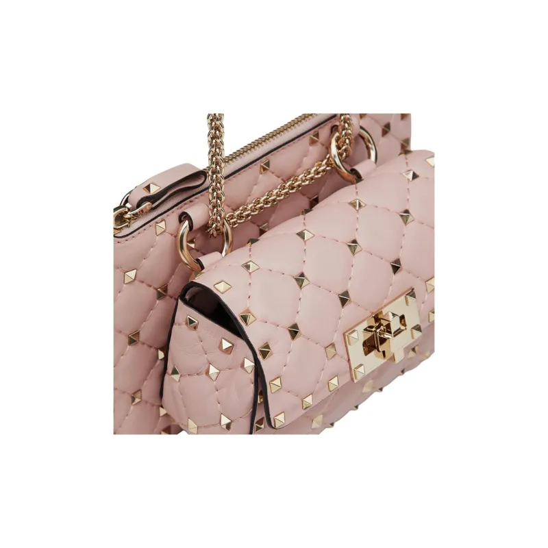 Valentino Sheepskin Shoulder Bag, Crossbody Bag Women's Rose Water-3