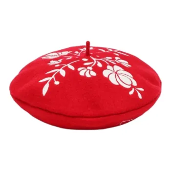 KENZO Floral-embroidered Wool-blend Beret