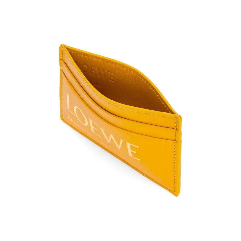 LOEWE Nappa Cow Leather Card Holder Women's Sunflower Yellow-1