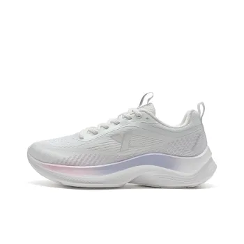 XTEP Feather Cushioning, Wear Resistant Low Top Sprint Running Shoes Women's Canvas White/Snow Cyan Purple