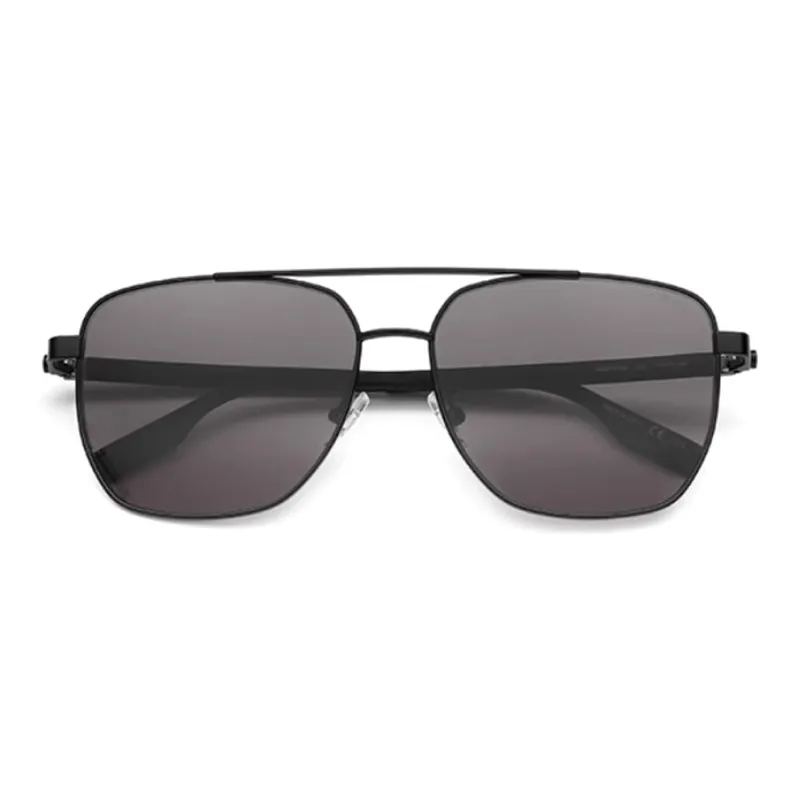 MONTBLANC Metal Rubber Aviator Sunglasses Unisex Black-1