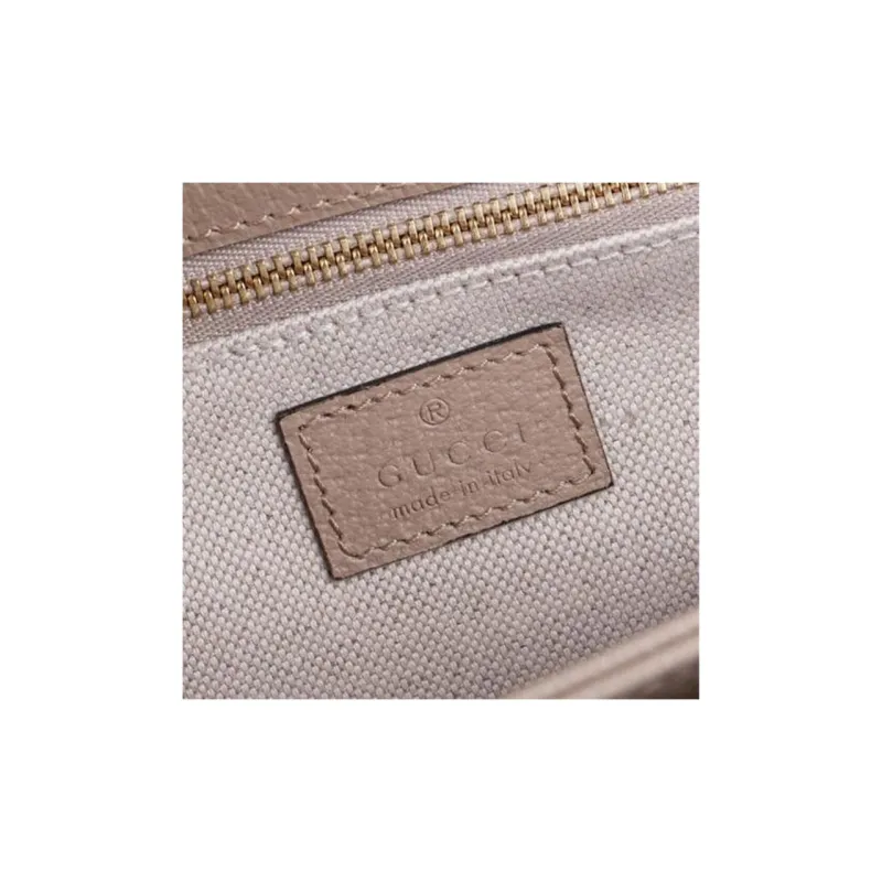 GUCCI Horsebit 1955 Canvas With Leather Saddle Bag Handbag Shoulder Bag Crossbody Bag Small Size Unisex Beige/White-5