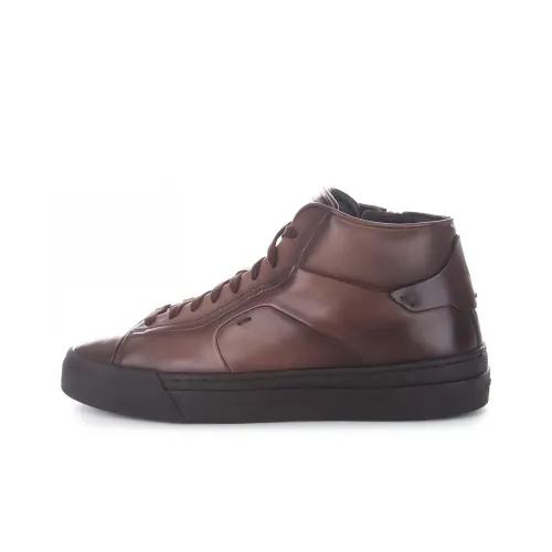 Santoni Brushed-finish High-top Sneakers