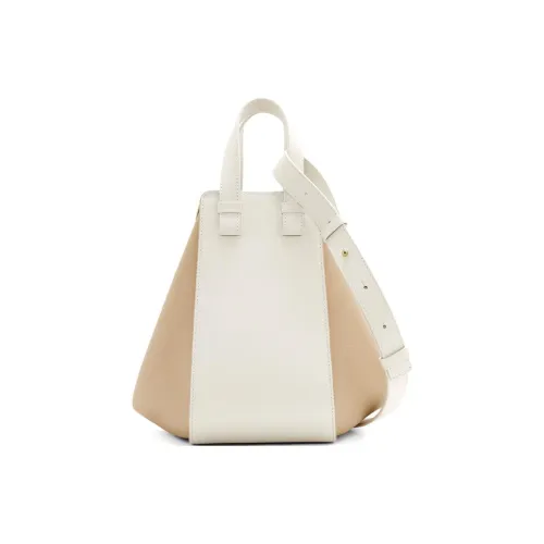 LOEWE Hammock Calfskin Shoulder Bag, Crossbody Bag, Handbag Small Size Women's White With Ivory