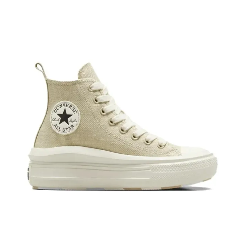 Converse All Star Move Anti Slip And Wear Resistant Coverage High Top Canvas Shoes Women's Beige-1