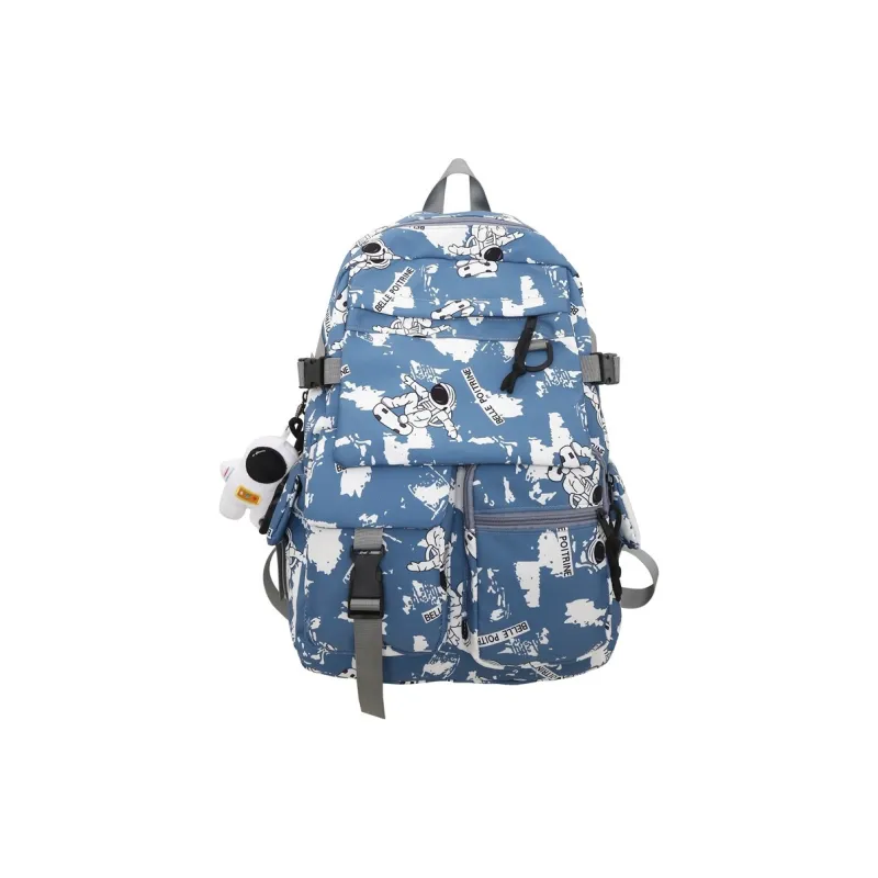 GEERDUN Nylon Backpack Unisex Black & Gray/Ink & Green/Gray & Blue-7