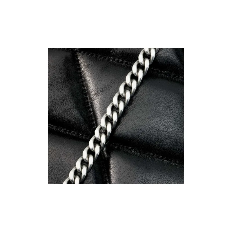 SAINT LAURENT Puffer Logo Plaque Small Shoulder Bag-4