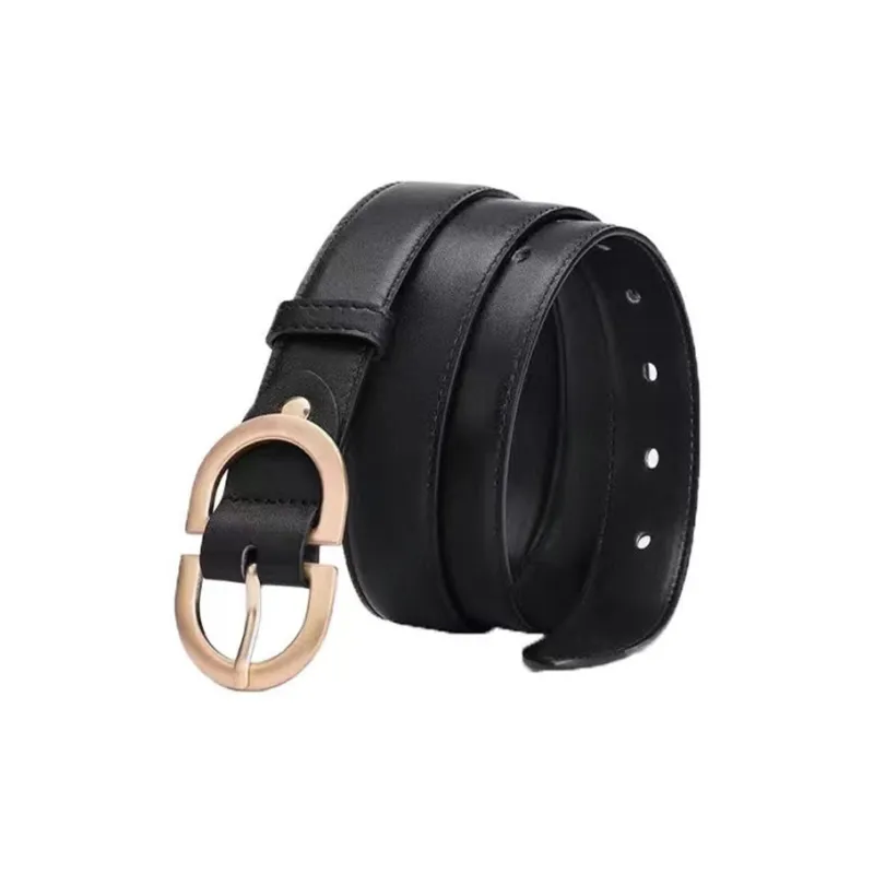 AUGTARLION Instagram Style Comfortable Pin Buckle Cow Leather Leather Belts Women's Black Coffee Width 2.8CM-2