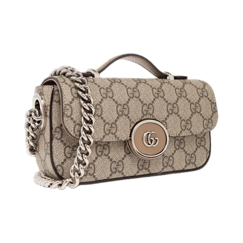 GUCCI Canvas Canvas Bag Handbag Shoulder Bag Mini Women's Beige/Ebony-1