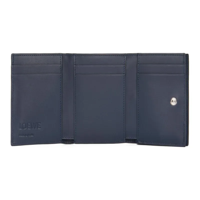 LOEWE Satin Calfskin Wallet Men's Dark Marine Blue-4